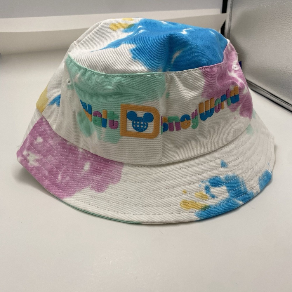 Disney Multicolor Tie-Dye Bucket Hat - White, Blue, Purple, Green, Yellow